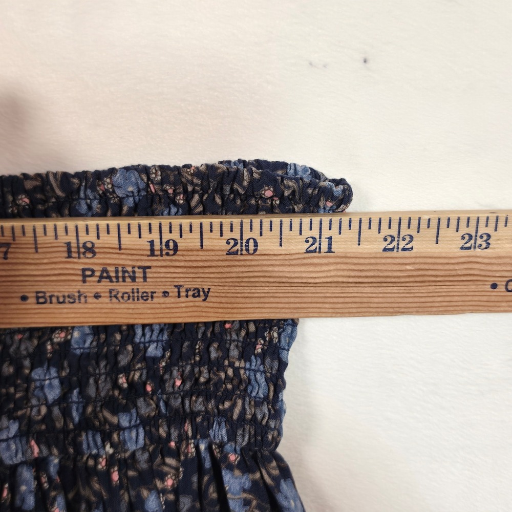 Hollister Skirt Women S Blue Floral Boho Cottage Festival Smocked Mini - Picture 4 of 12